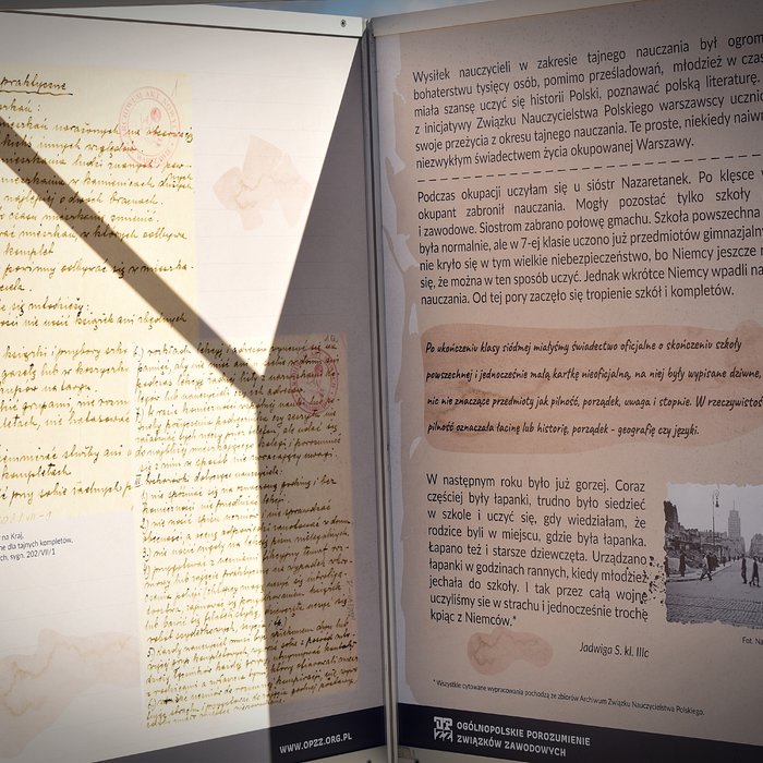 Wystawa -Tajne nauczanie w okupowanej Warszawie-