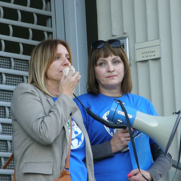 Manifestacja pracowników sądów w Poznaniu