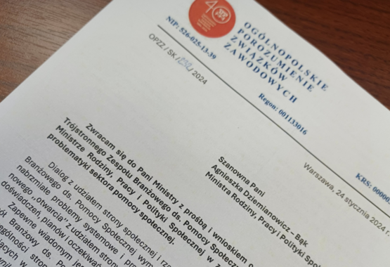 OPZZ domaga się wznowienia dialogu  w pomocy społecznej