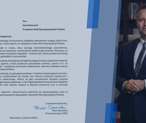 Obraz Aktualności o tytule OPZZ gratuluje Karolowi Nawrockiemu wyboru na Prezydenta RP