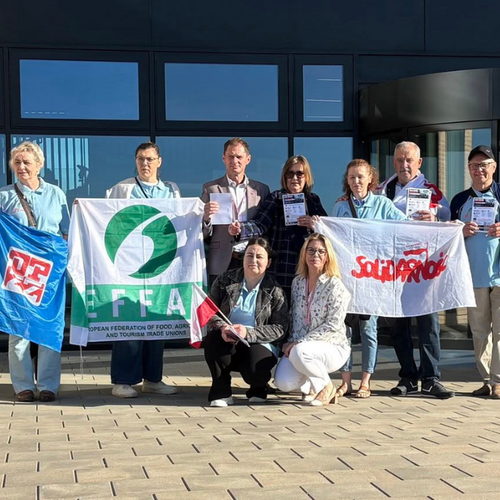 Obraz główny aktualności o tytule Dialog społeczny nie kończy się na granicy. Delegacja pracowników Sokołów S.A. z wizytą w siedzibie Danish Crown 
