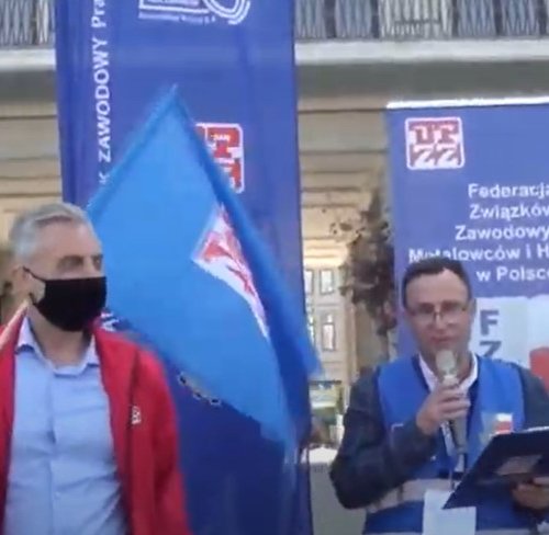 Obraz główny aktualności o tytule Pikieta w obronie stoczni Gryfia 