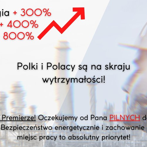 Obraz główny aktualności o tytule OPZZ do Premiera: krytyczna sytuacja w zakładach energochłonnych 